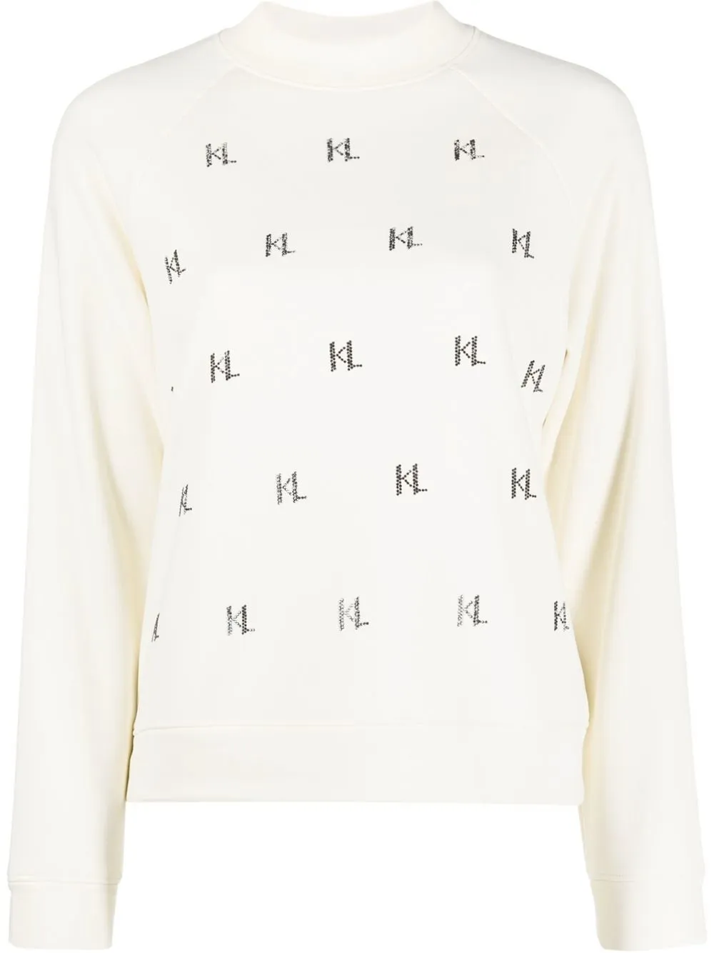 

Karl Lagerfeld rhinestone monogram sweatshirt - Neutrals