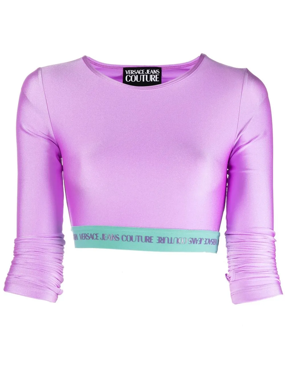 

Versace Jeans Couture long-sleeve cropped top - Purple