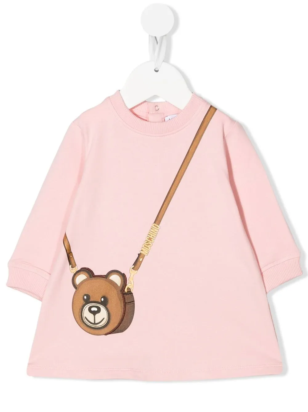 

Moschino Kids vestido estilo suéter con motivo teddy bear - Rosado