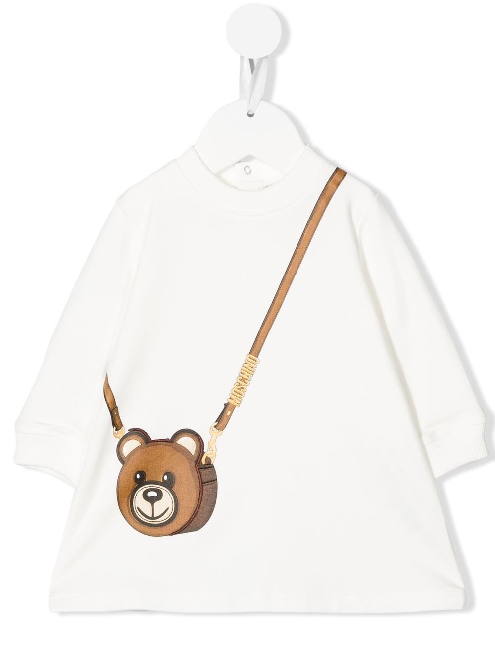 

Moschino Kids vestido estilo suéter con motivo teddy bear - Blanco