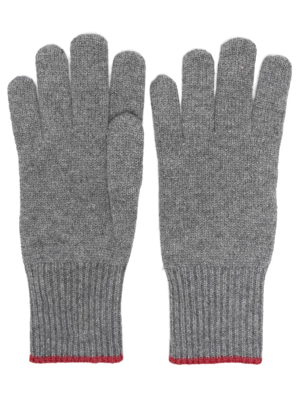 

Brunello Cucinelli knitted two-tone cashmere gloves - Grey