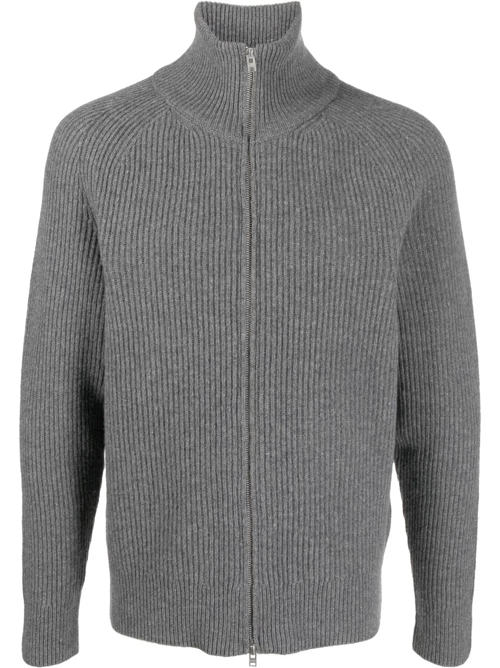 

Closed high-neck zip-up cardigan - Grey