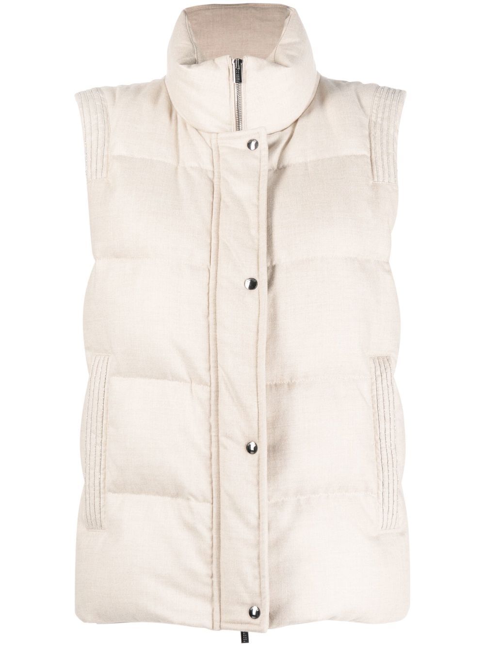 

Peserico zip button-up padded down gilet - Neutrals