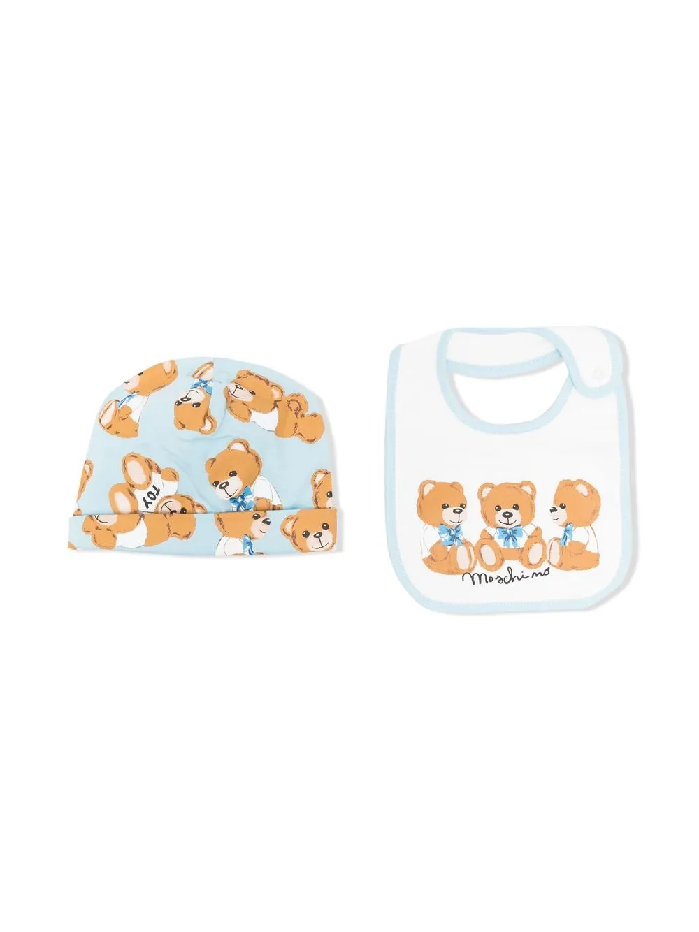 

Moschino Kids Teddy Bear-motif two-piece babygrow set - Blue