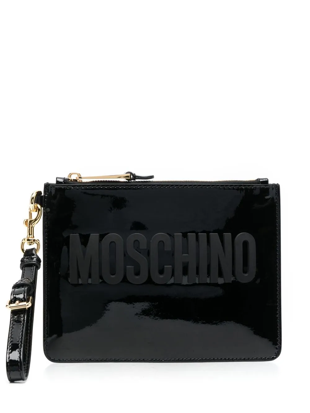 

Moschino bolsa de mano con aplique del logo - Negro