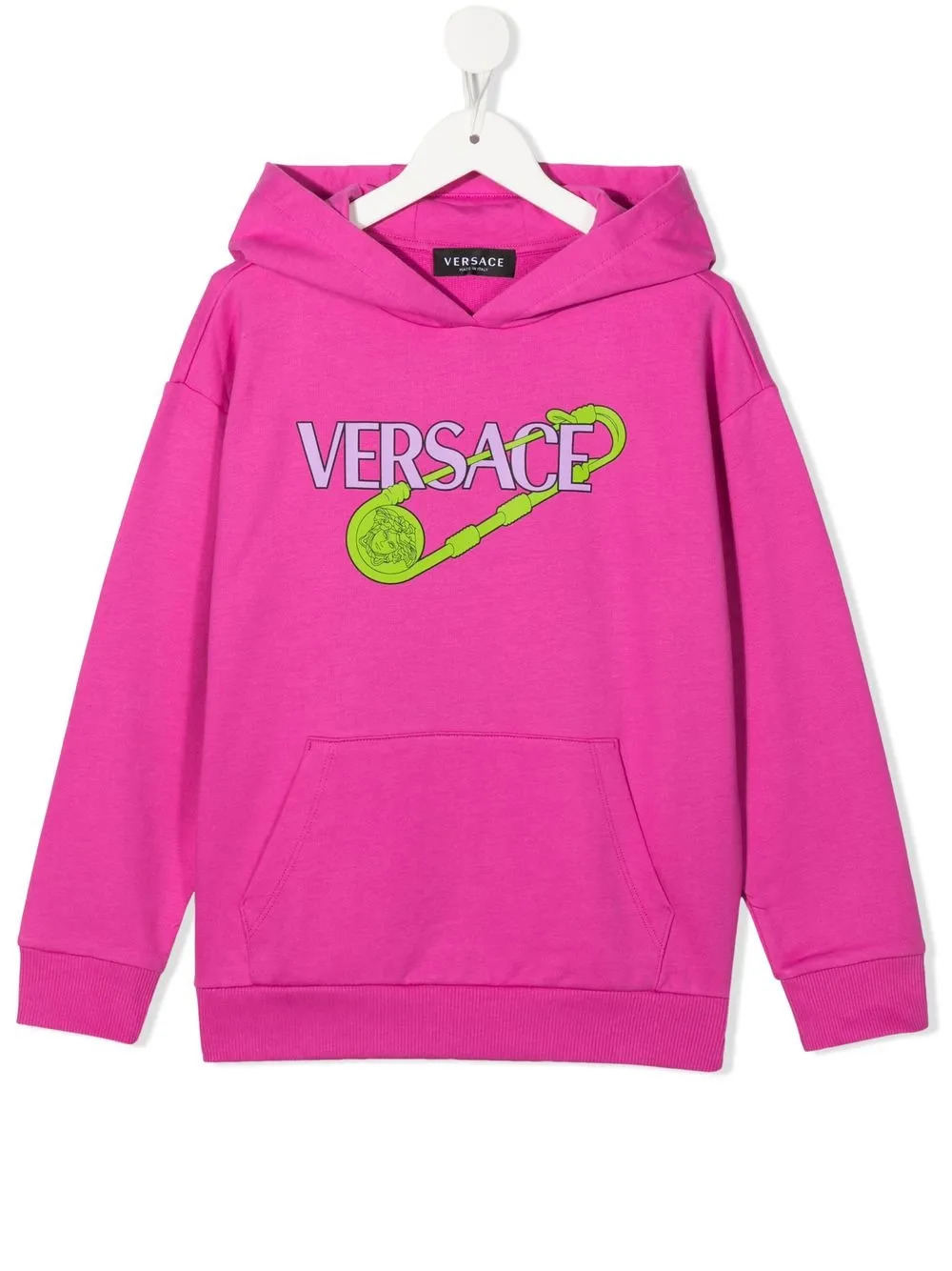 

Versace Kids logo print cotton hoodie - Pink