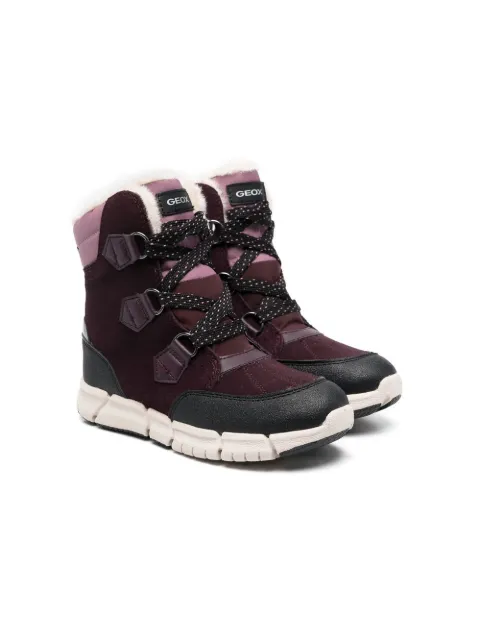 Geox Kids logo lace-up boots
