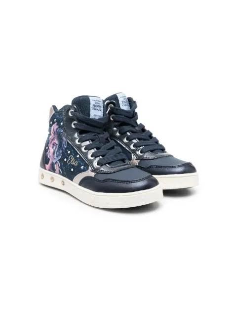 Geox Kids x Disney Frozen-print hi-top sneakers