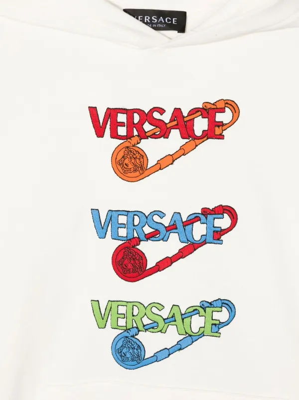 VERSACE☆キッズ ロゴプリントパーカー ホワイト Versace Kids ヴェルサーチェ・キッズ ロゴ パーカー | ホワイト