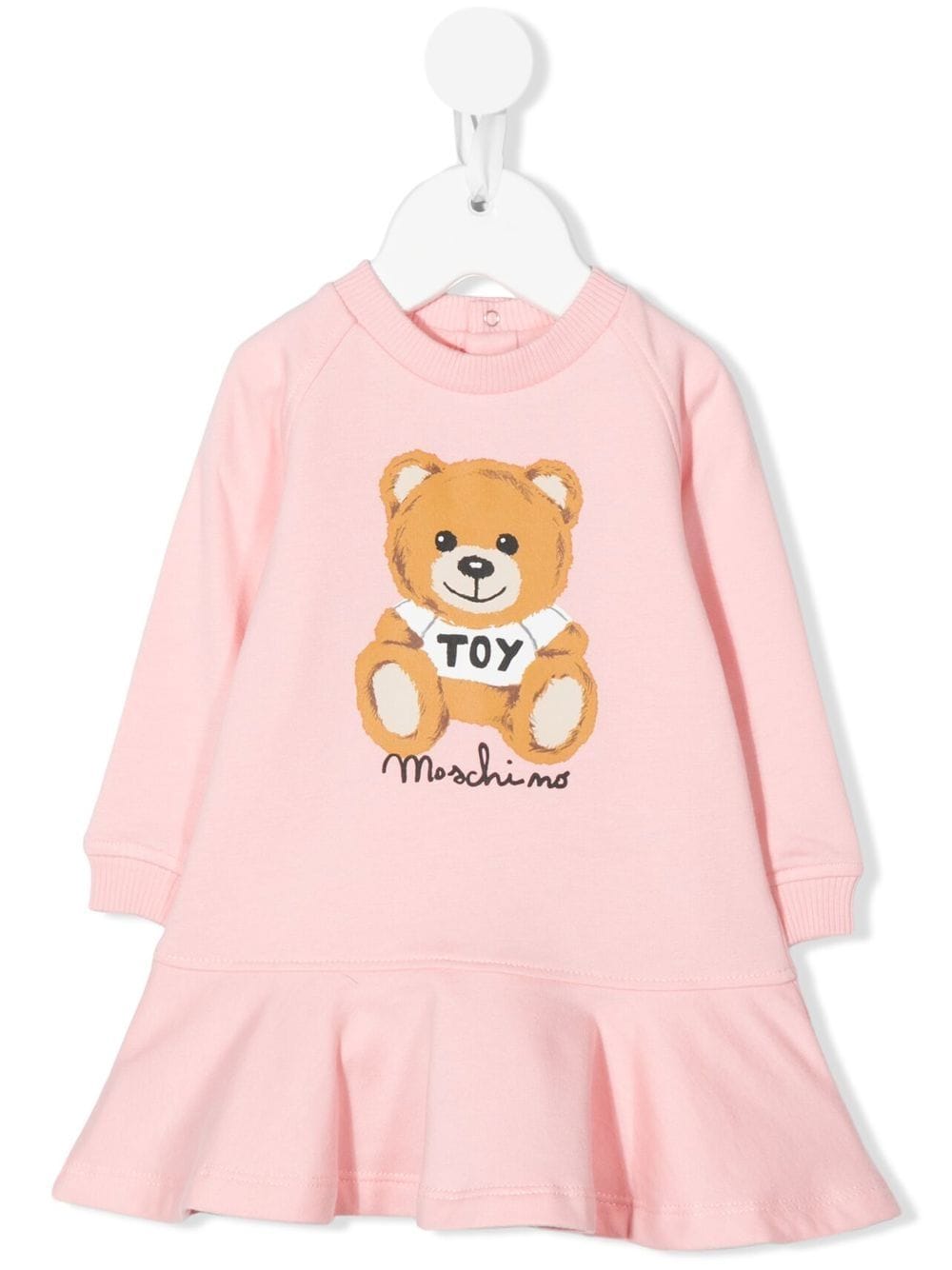 Moschino Babies' Teddy Bear-print Ruffled Dress In Pink