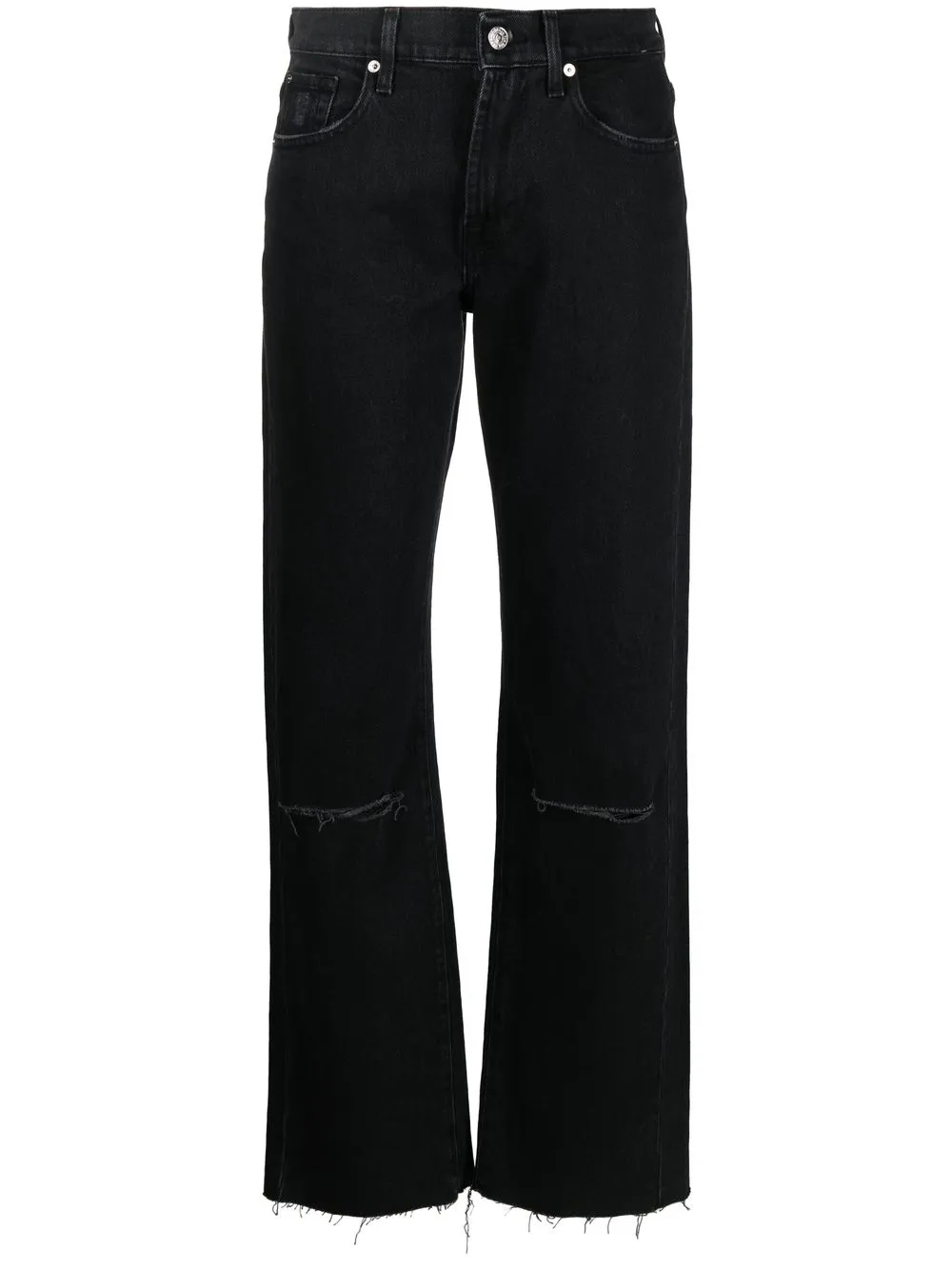 

7 For All Mankind skinny jeans rectos - Negro