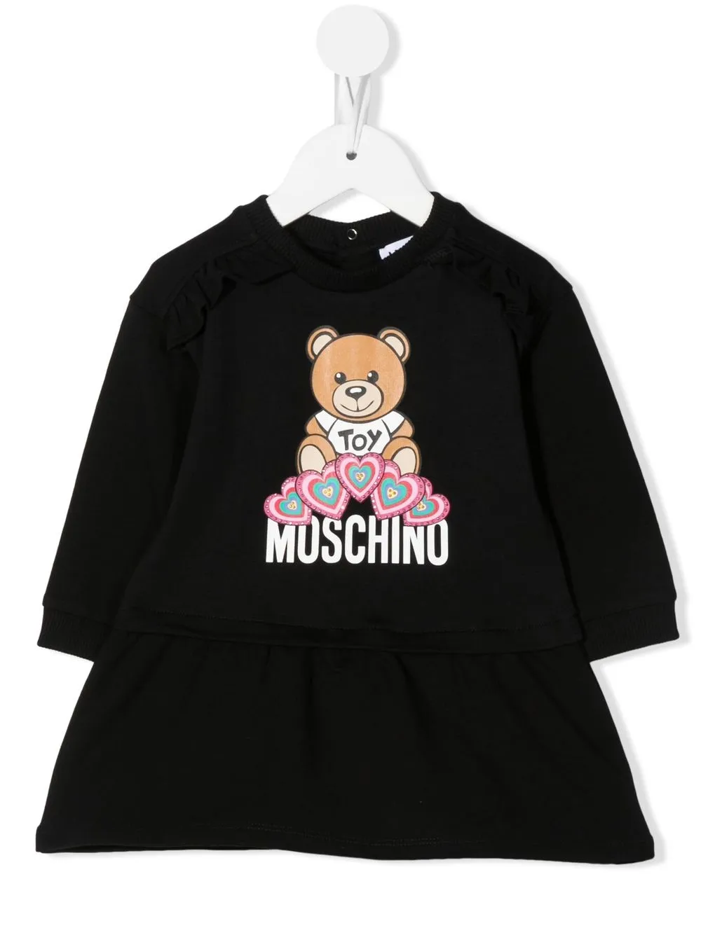 

Moschino Kids teddy-bear logo-print dress - Black