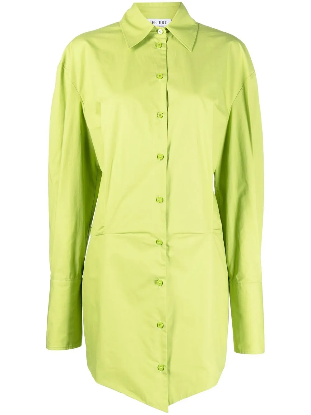 

The Attico pleated-detail shirt dress - Green