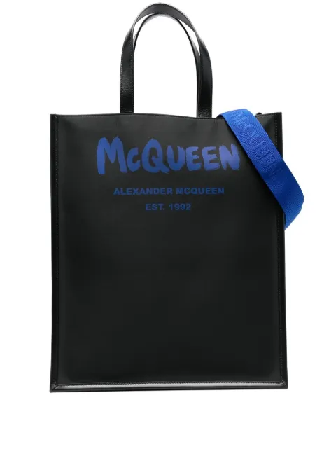 Alexander McQueen graffiti-logo tote bag