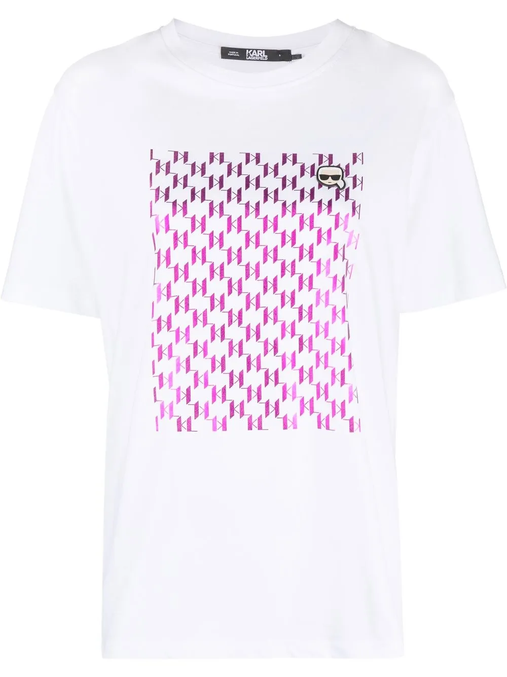 

Karl Lagerfeld Ikonic monogram-print T-shirt - White