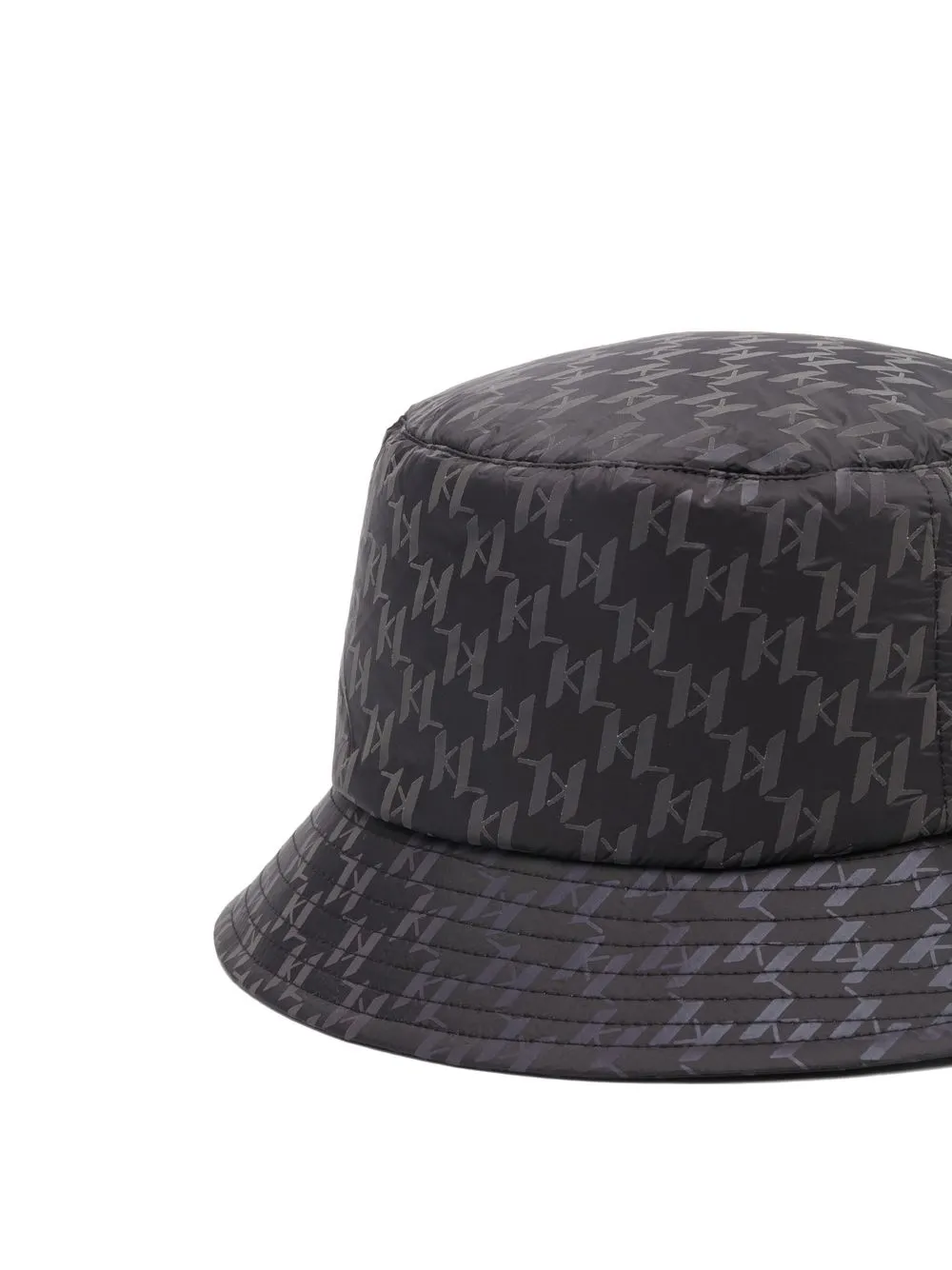 Karl Lagerfeld Vissershoed met monogramprint - Zwart