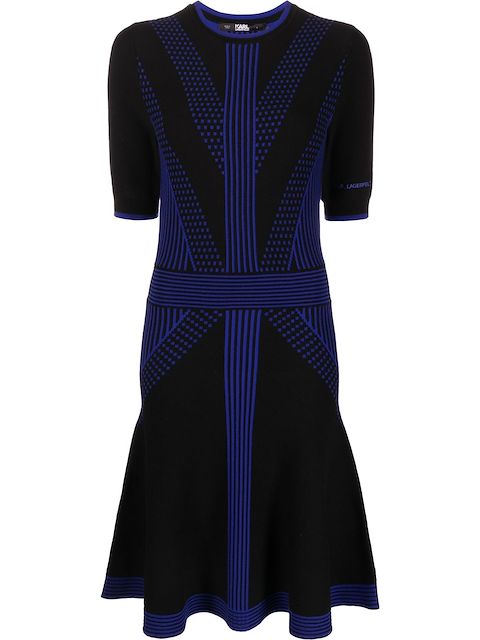 Karl Lagerfeld two-tone knitted dress