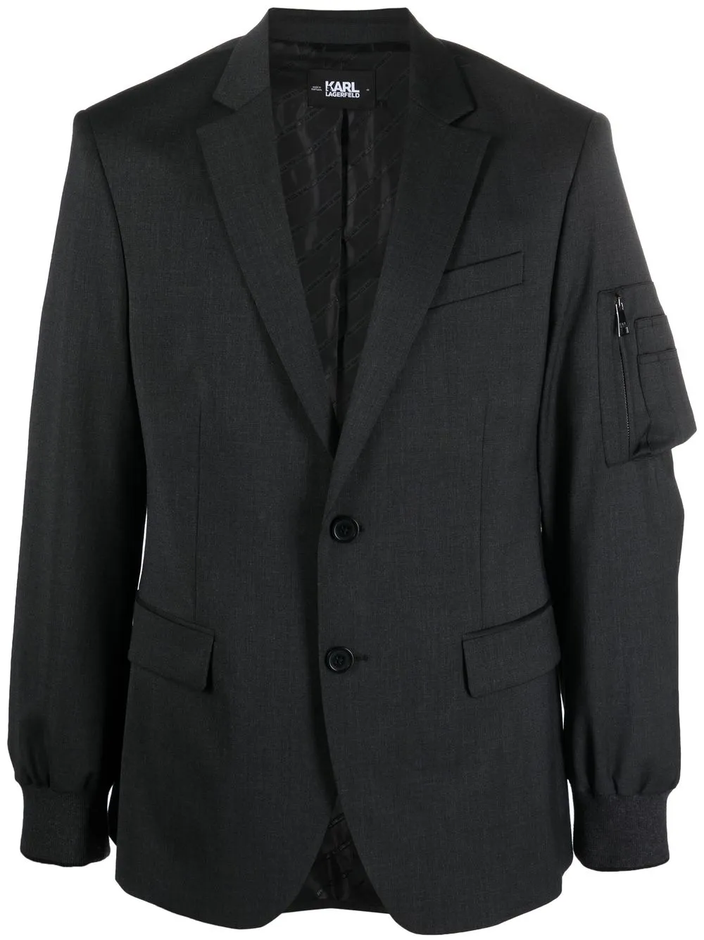 

Karl Lagerfeld single-breasted fitted blazer - Grey