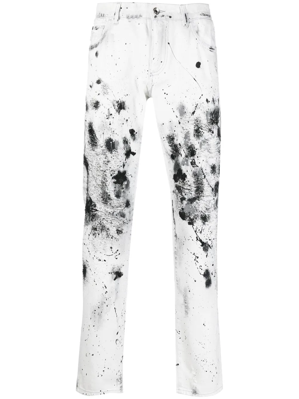 

Dolce & Gabbana distressed-finish straight-leg jeans - White