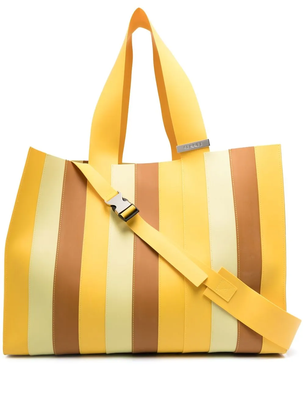 

Sunnei tote con motivo de rayas estampadas - Amarillo