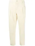 Closed high-waist tapered trousers - White