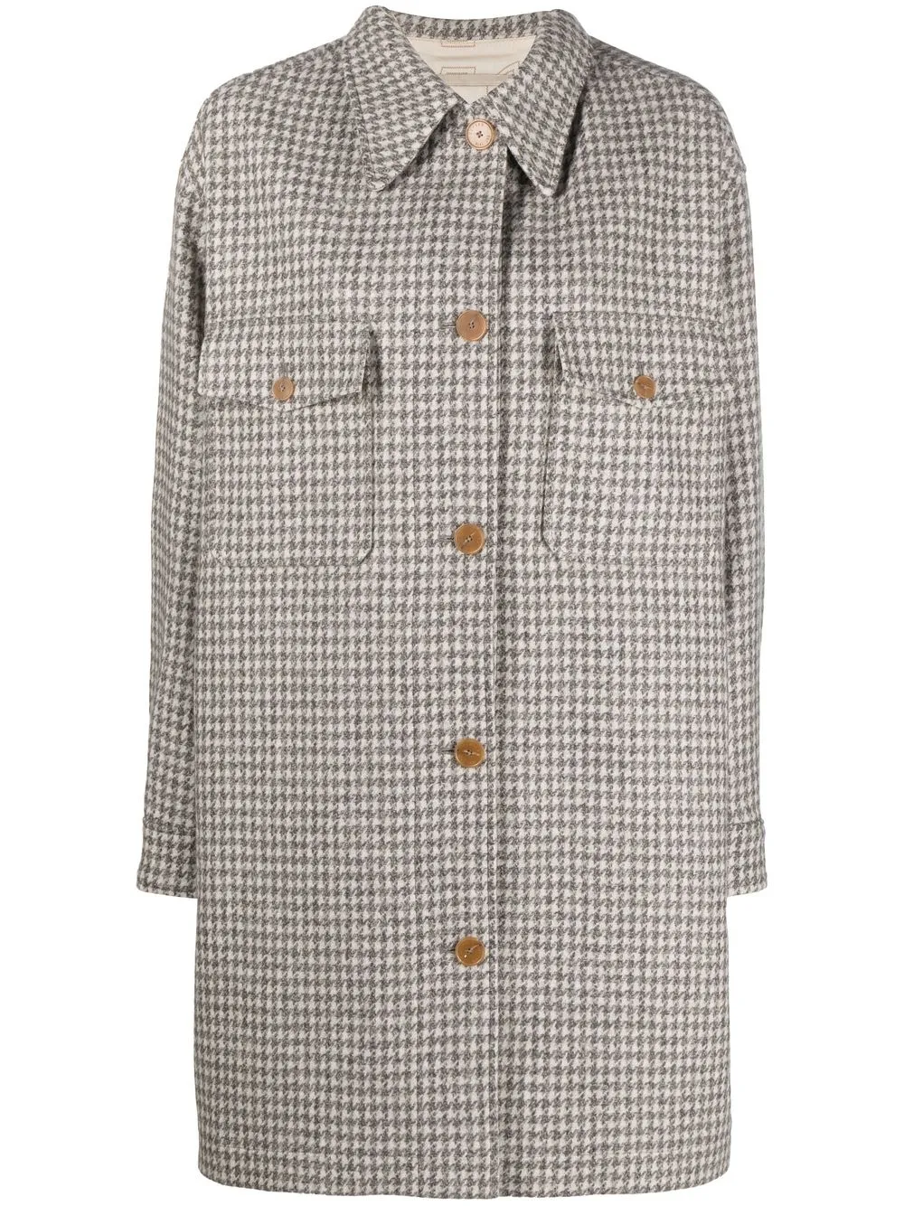 

Closed houndstooth check shirt jacket - Neutrals