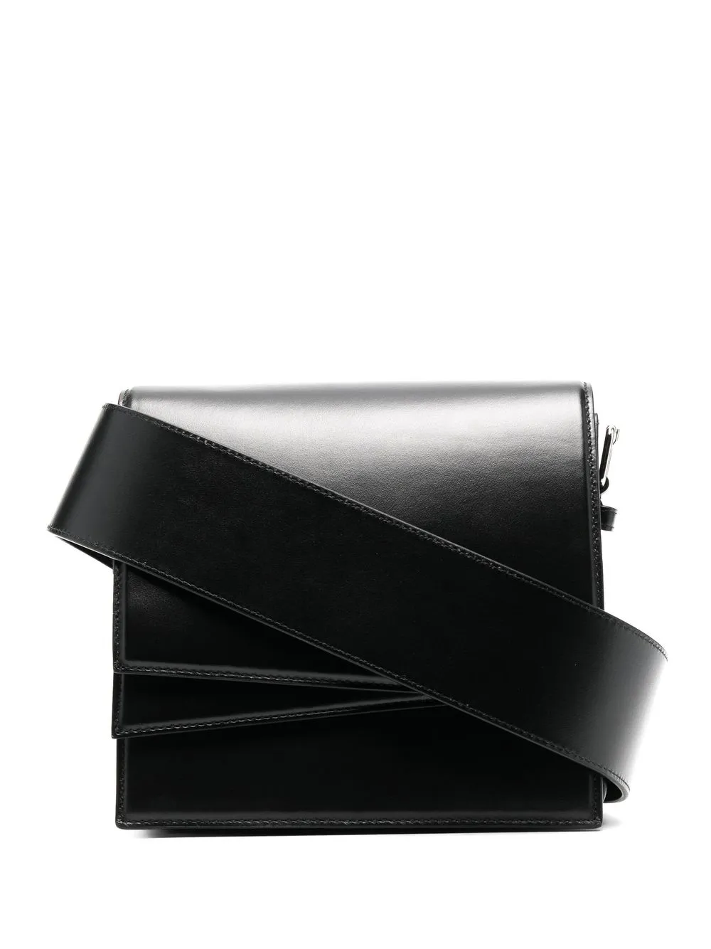 

Closed bolsa de hombro con placa del logo - Negro