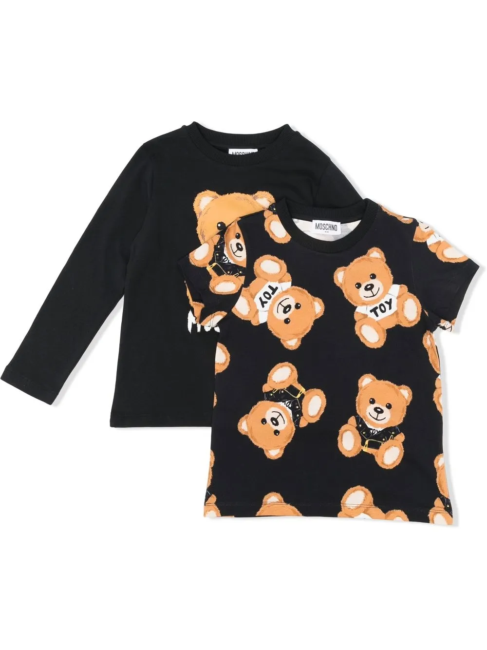 

Moschino Kids Teddy Bear-motif two-pack T-Shirt - Black