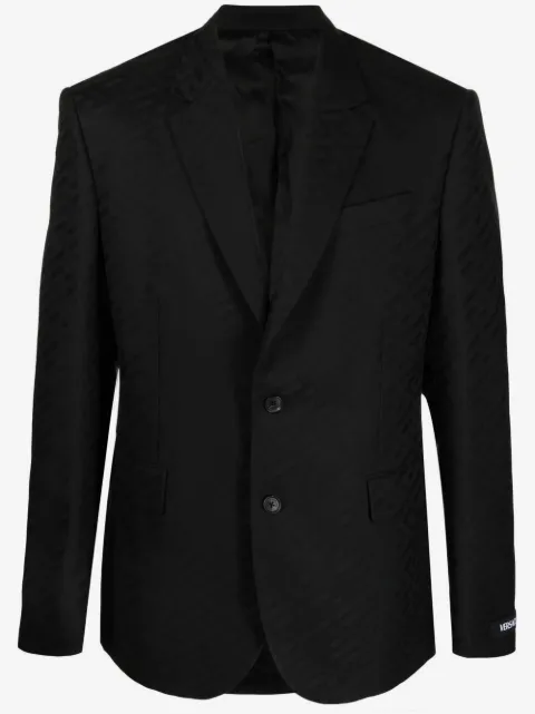 Versace blazer en laine La Greca à simple boutonnage