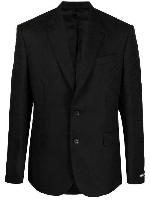 Blazer en laine La Greca à simple boutonnage - Versace - Modalova