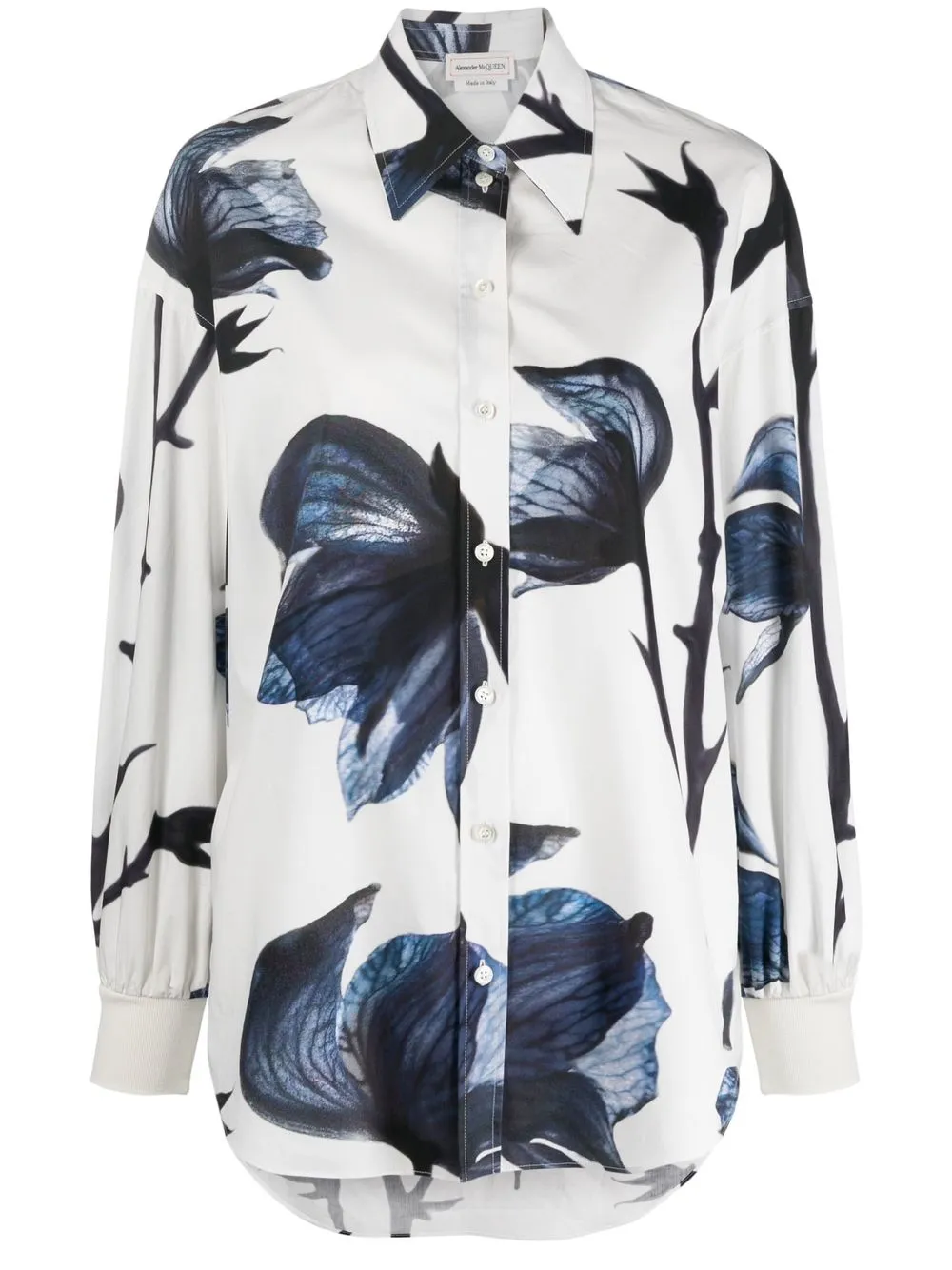 

Alexander McQueen camisa con estampado floral - Azul