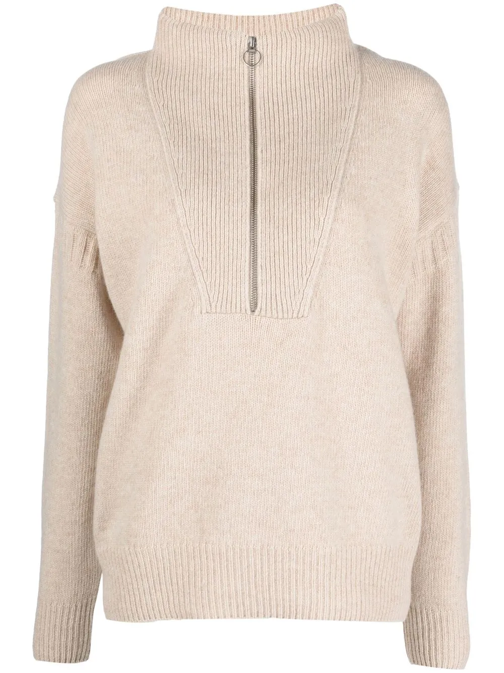 

Closed mock-neck half-zip sweatshirt - Neutro