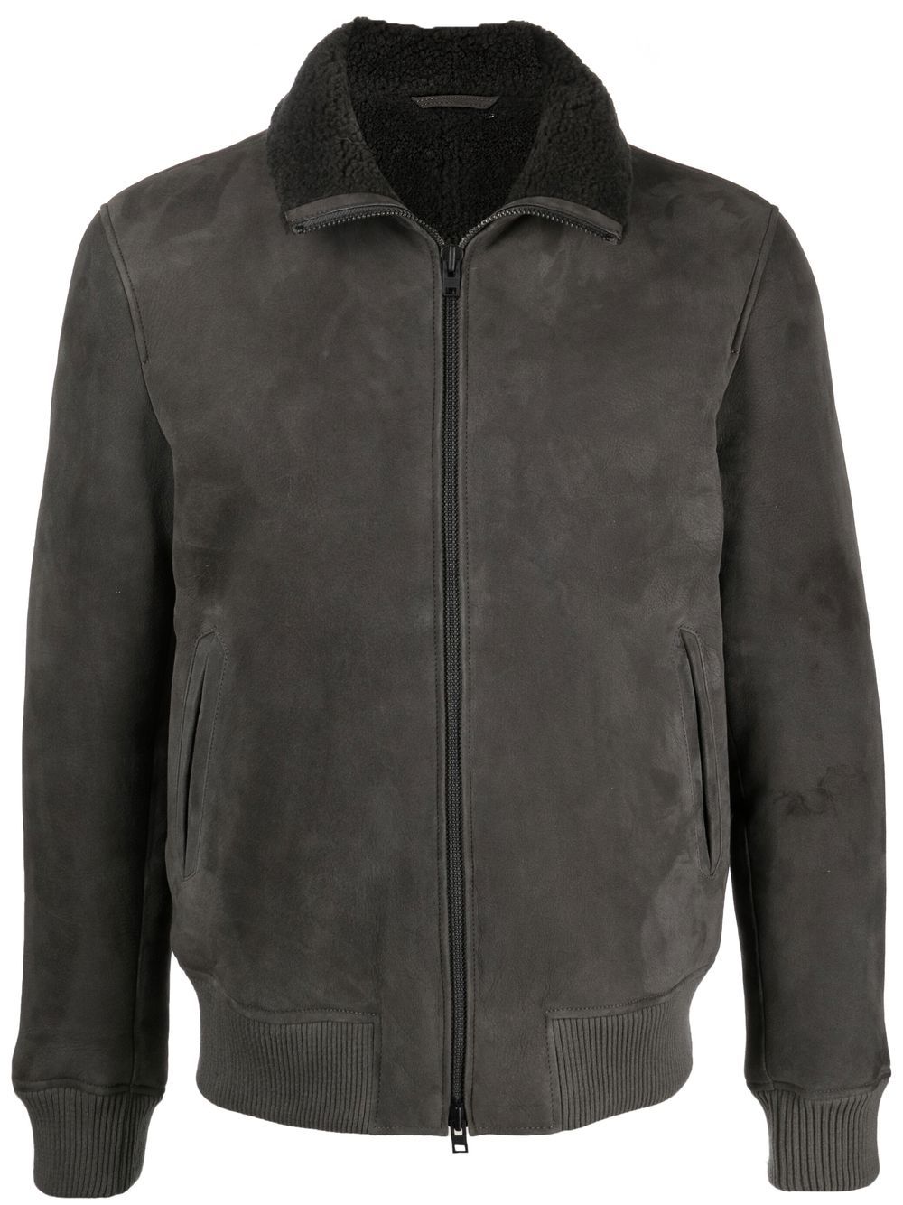 closed shearling bomber