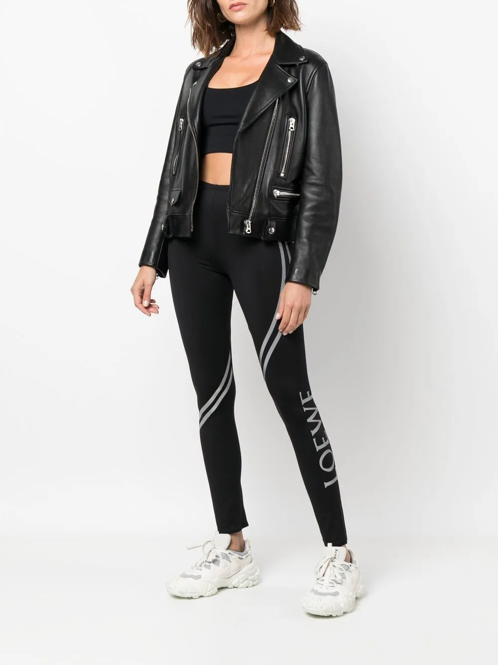 Loewe Logo Techincal Leggings In Black