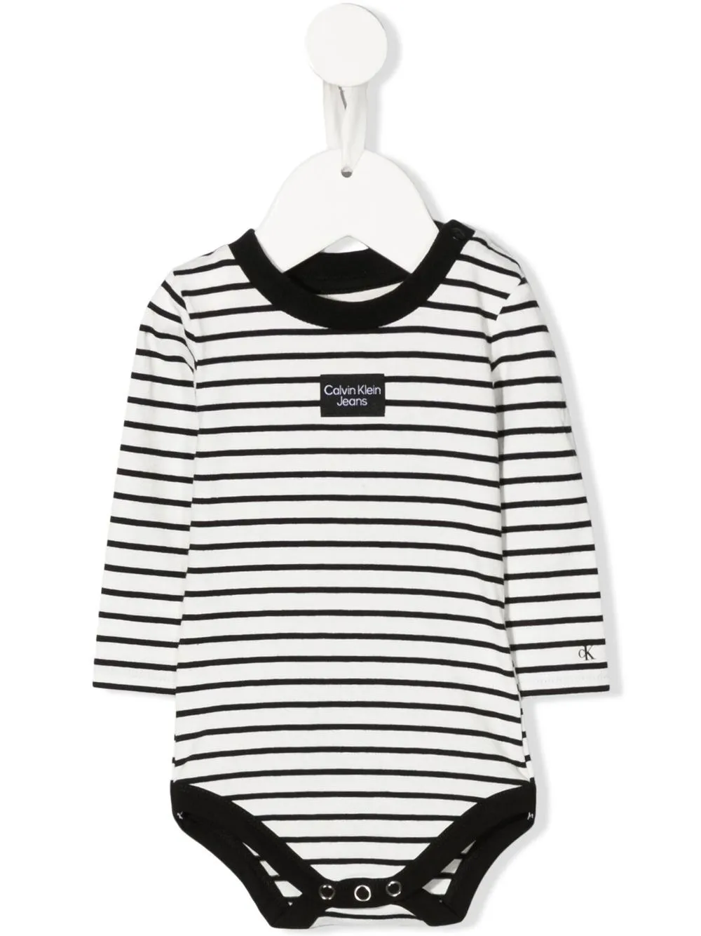 

Calvin Klein Kids logo-patch striped body - White