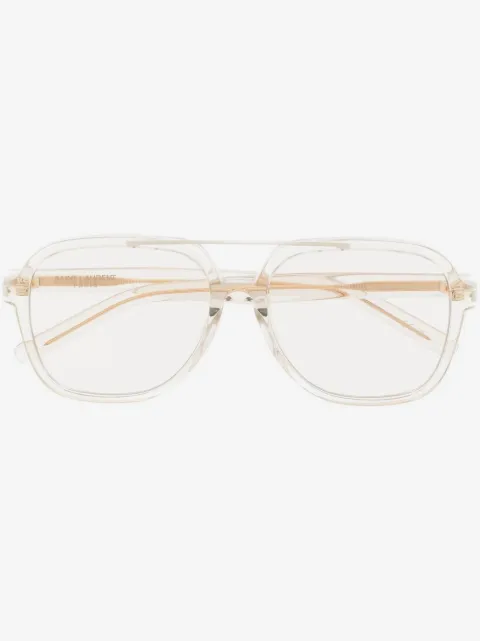 Saint Laurent Eyewear logo square-frame glasses