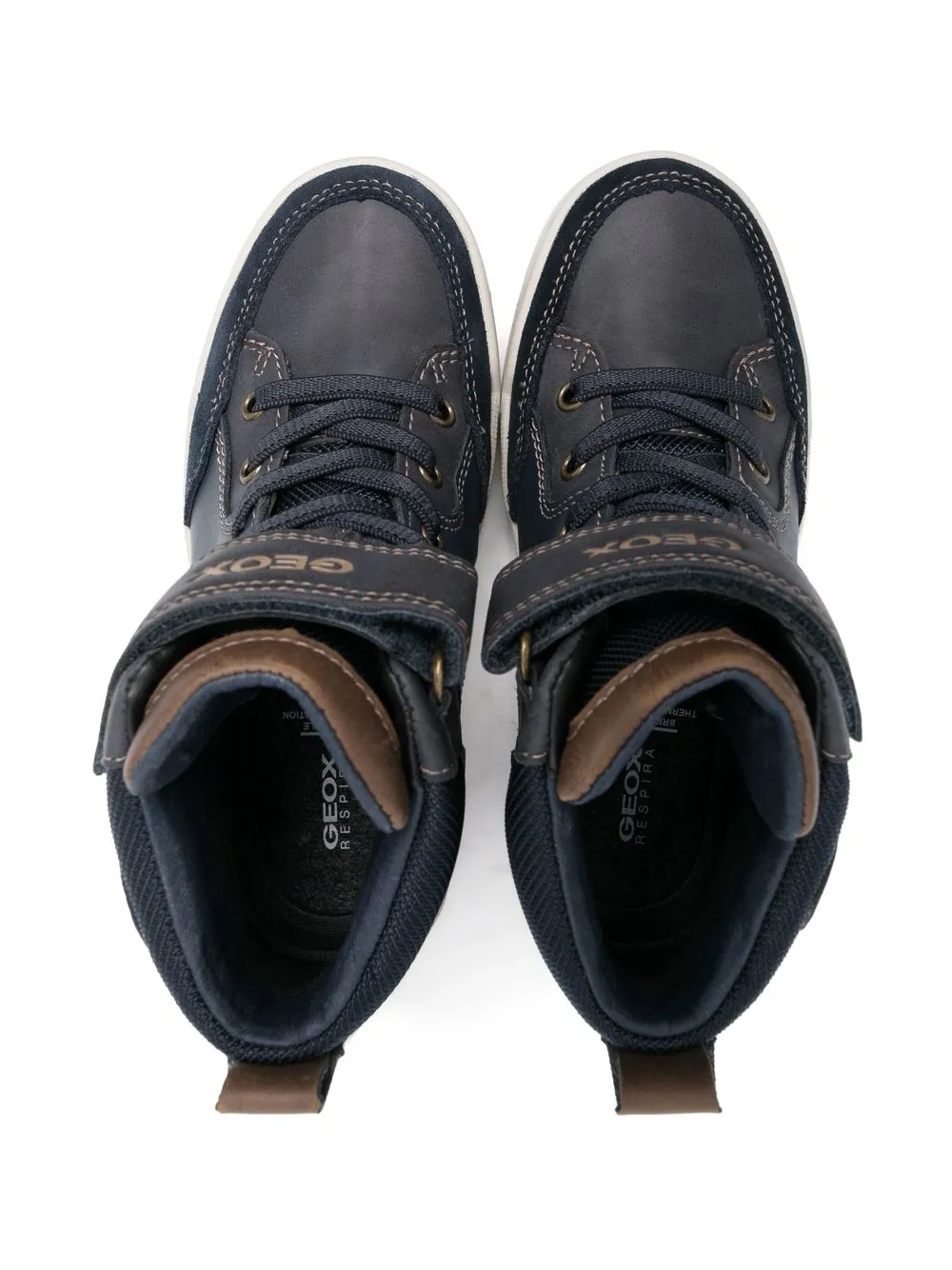 Geox Charz Touch-strap Boots In Blue