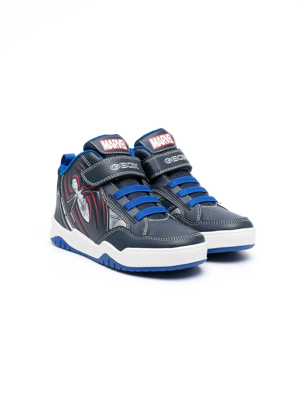 Geox X Marvel Perth High-top Sneakers In Blue