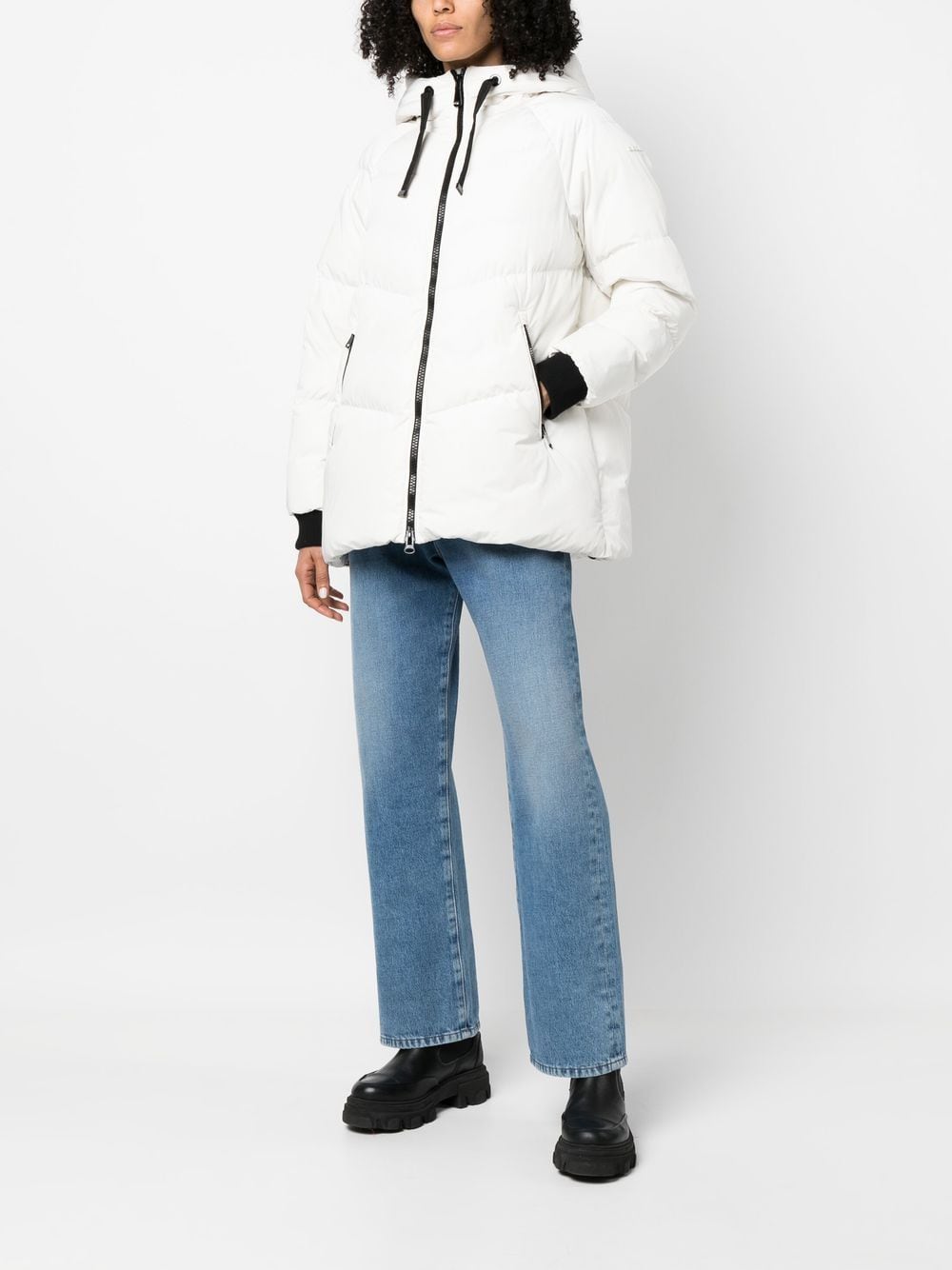 geox padded zip-up jacket - white