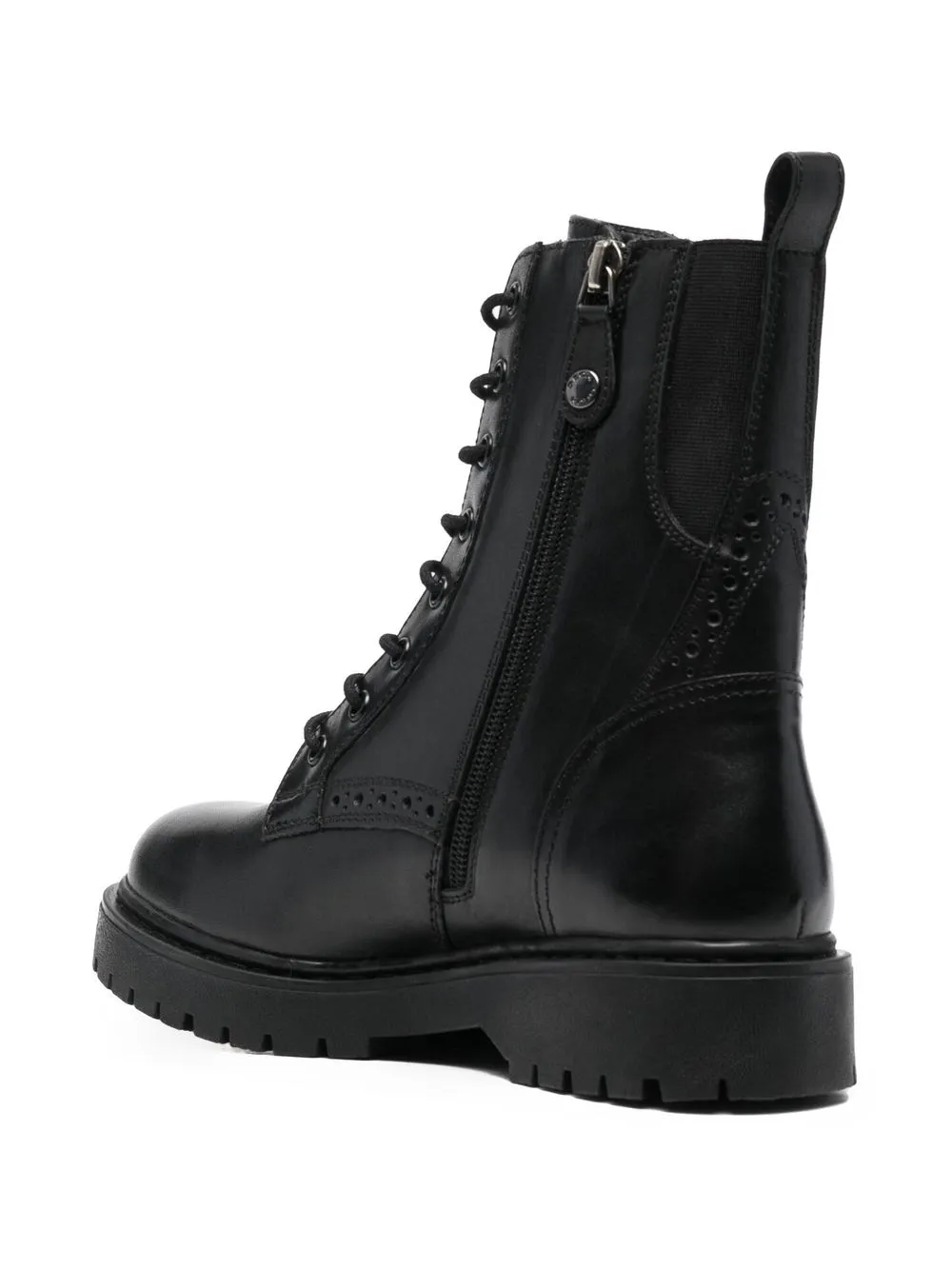 Geox Chunky Lace-up Boots In Black