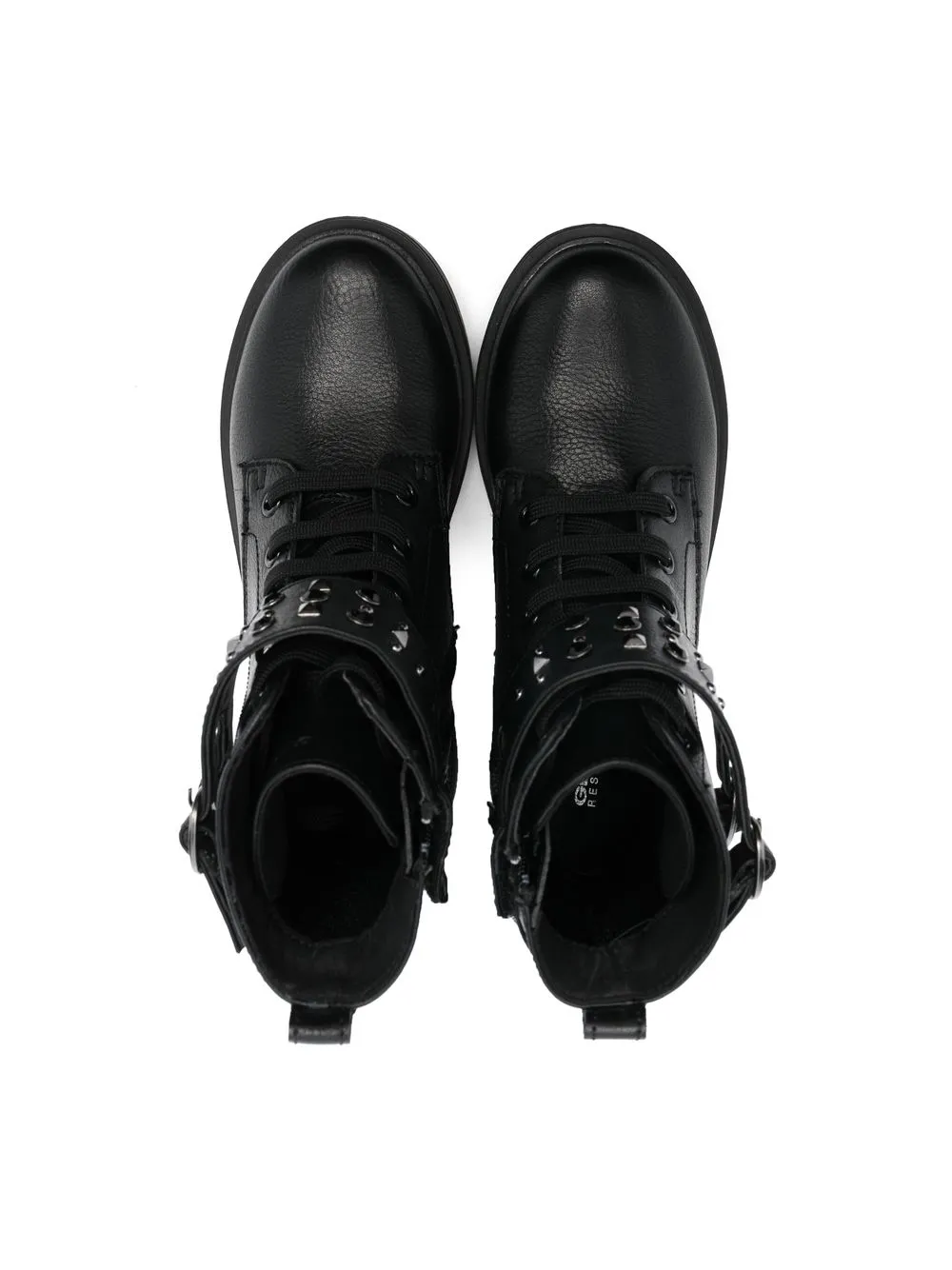  Geox Kids Eclair Schnürstiefel Mit Nieten   Schwarz 