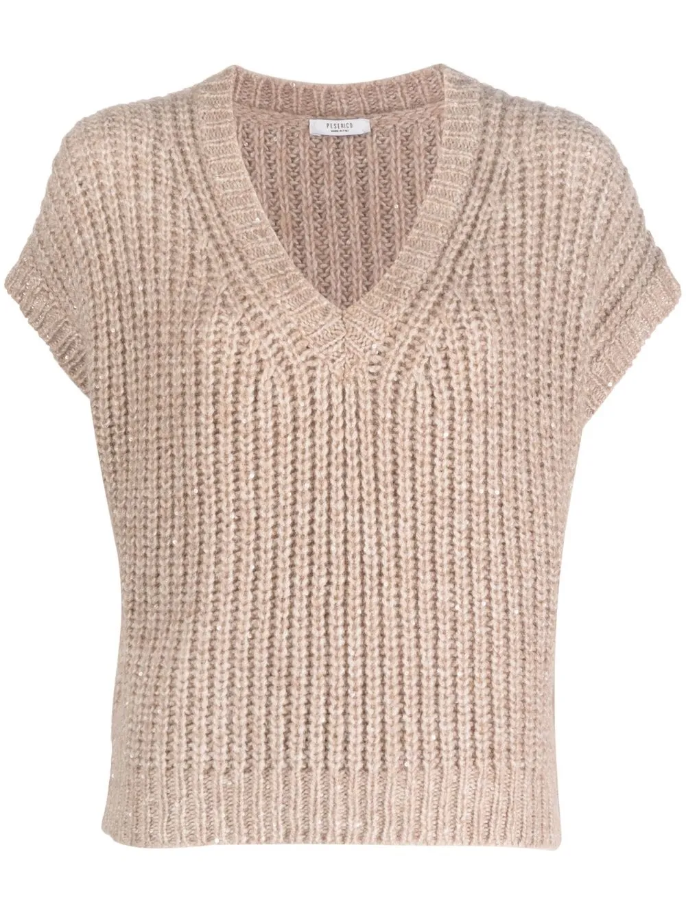 

Peserico V-neck short-sleeve jumper - Neutrals