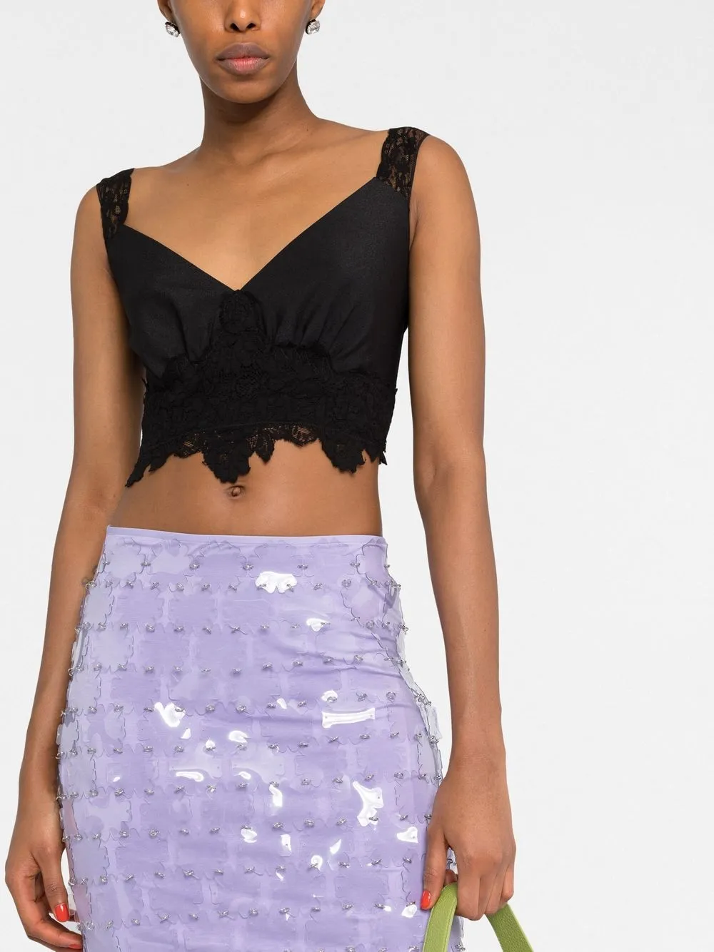 Rabanne Cropped Lace Top - Farfetch
