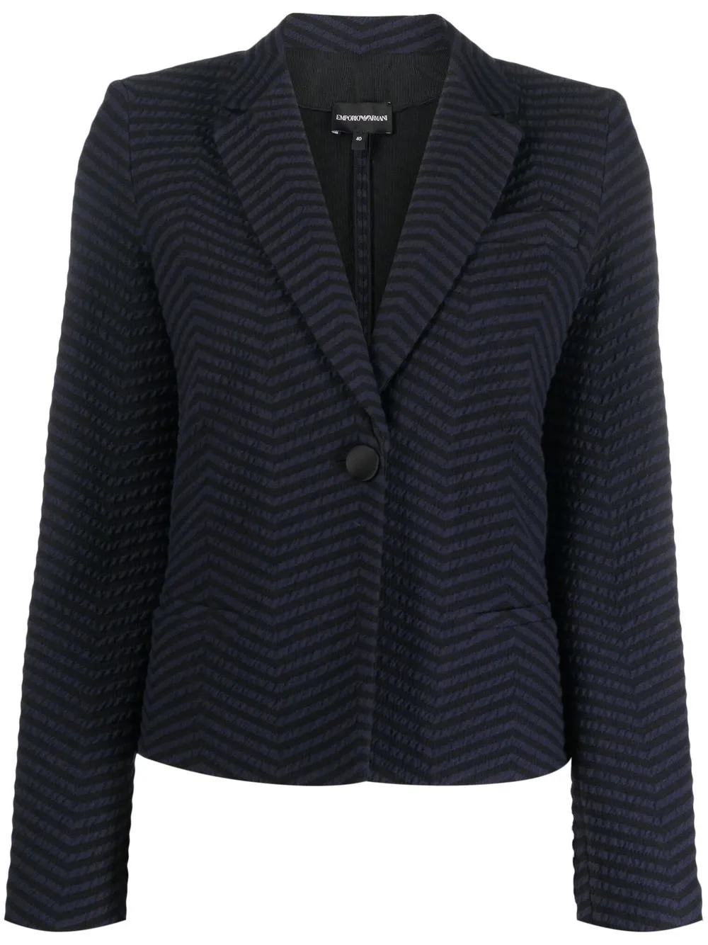 

Emporio Armani chevron single-breasted blazer - Black