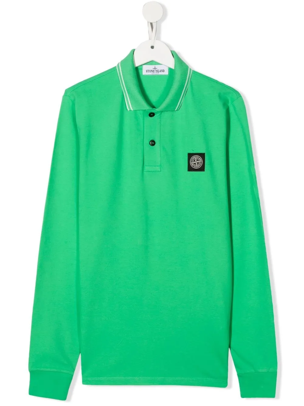 

Stone Island Junior TEEN logo-patch long-sleeve polo shirt - Green