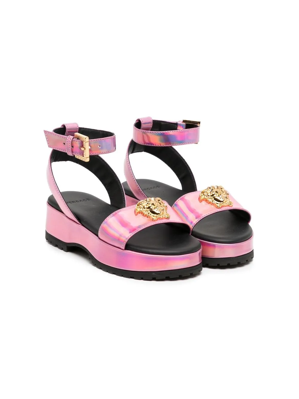 

Versace Kids sandalias La Medusa con platafotma - Rosado