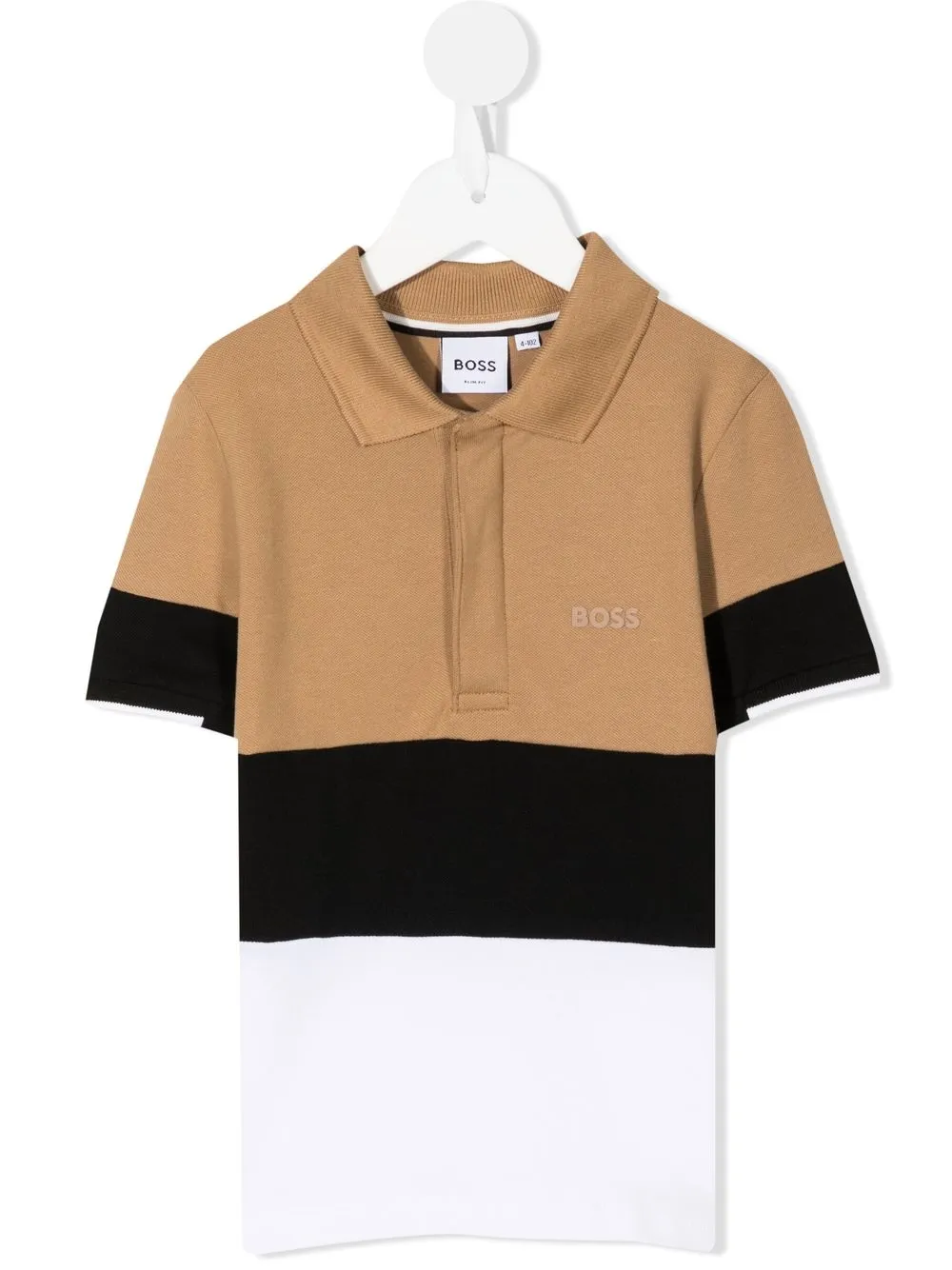 

BOSS Kidswear playera tipo polo con diseño color block - Marrón