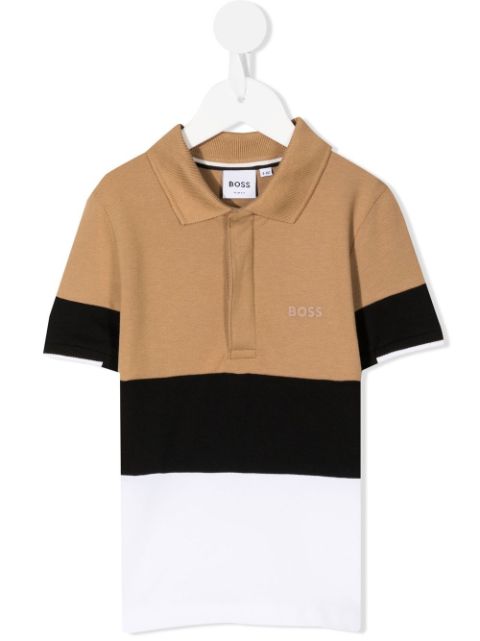 BOSS Kidswear - colour-block polo shirt