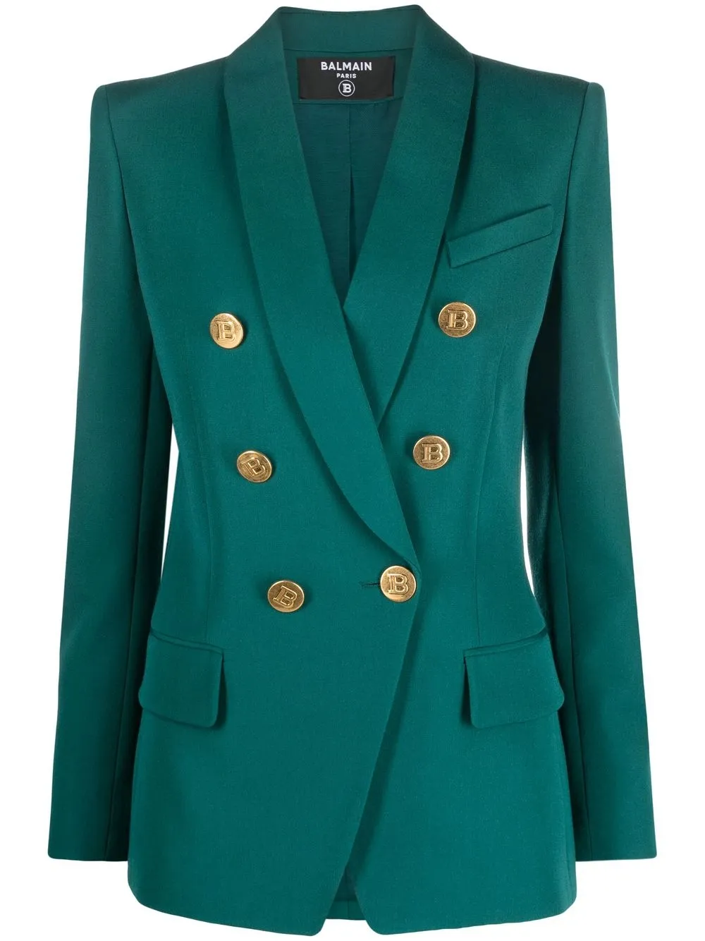 

Balmain embossed-button double-breasted blazer - Green