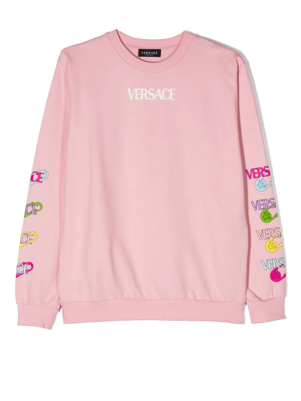 

Versace Kids playera pin imperdible con logo estampado - Rosado